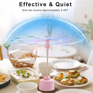 Fly Fans for Tables 2 Pack-Fly Repellent for Outdoor Indoor Meal-Portable Automatic Picnic Table Food Fly Fans-Fly repellent Fans Spinner for Restaurant,Party,Home