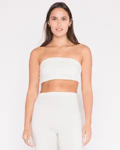 Off-White Ponte Knit Bandeau Top