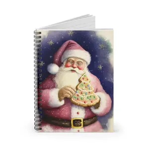 Santa Cookie Spiral Notebook Ruled Line Great for keeping Santa and his favorite cookie recipes for the Christmas season.