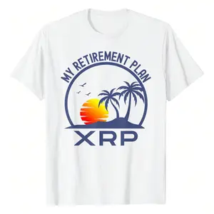 [100% Cotton] XRP Crypto Merchandise My Retirement Plan T-Shirt, 220G Pure Cotton, Casual Crew Neck, Perfect For Everyday Wear, Casual Outings. Golf Gift T-Shirt For Men And Women