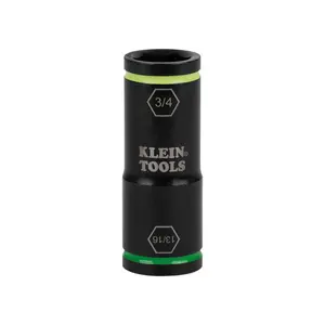 Klein Tools 66074 Flip Impact Socket, 3/4 and 13/16-Inch