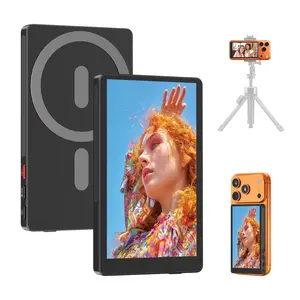 Touchscreen Phone Vlog Selfie Monitor Screen, Magnetic Wireless Back Camera Selfie Monitor with Focus Adjustment ONLY for iPhone, Support 4K 30fps Wireless Recording for iPhone 15/16/17 TikTok YouTube Instagram #SummerVibes