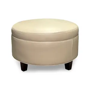 Harper Round Leather Ottoman Harper Round Leather Ottoman