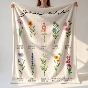Christian Bible Verse Flower Throw Blanket – Super Soft Cozy Fleece, Faith Gift for Women (Multiple Sizes)