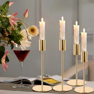Metal Candlestick Holder Set, 6-Piece Candelabra, Three Sizes (22/26.5/31.5 Cm), Fits 2.3 Cm Conical Candles, Home Decor, Decoration Items