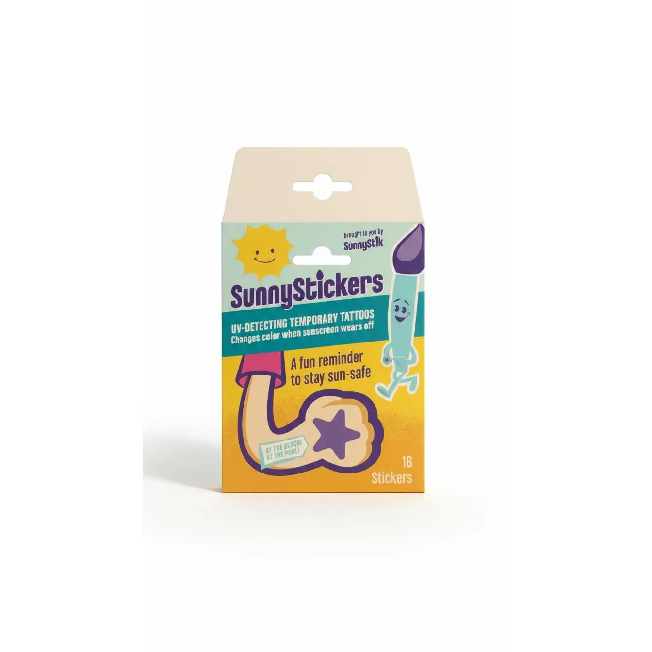 SunnyStickers™ UV-Detecting Temporary Tattoos - Waterproof, Colorful Sun Protection Reminder for Children, Adults, Outdoor Use