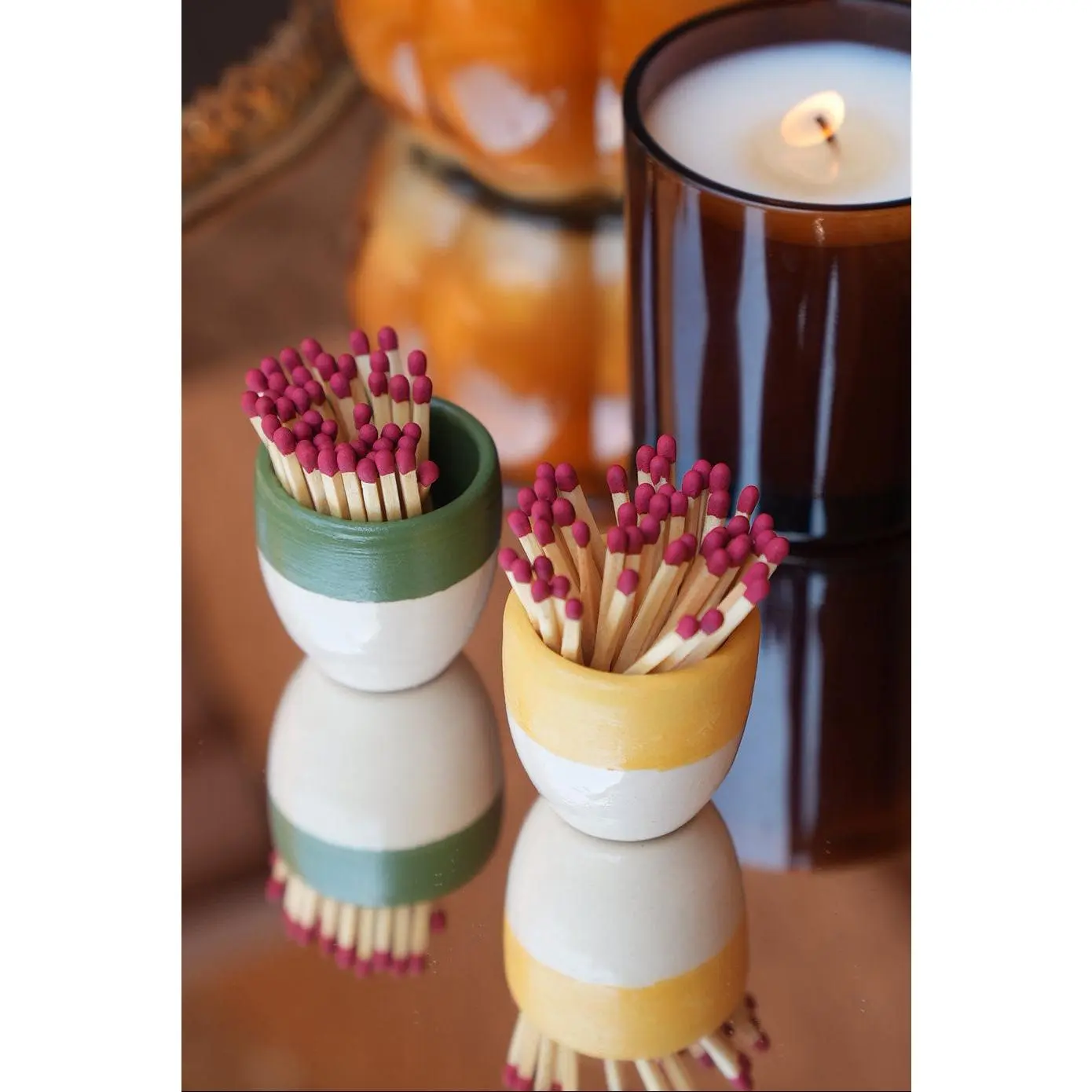 Ceramic Match Holder with matches