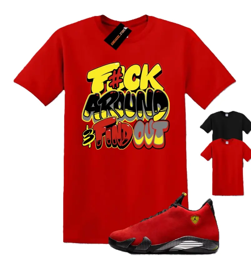Fck Unisex Graphic T-Shirts To Match Sneakers 14s Challenge Red, Jordans 14 Challenge Red Outfit, Trending Shirts, Top Tshirt