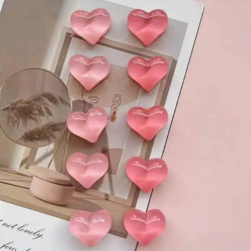 Magnetic Heart Cute Fridge Magnets Set, 10 Pieces Light & Dark, Perfect for Kitchen Office Whiteboard Unique Home Decor Gift