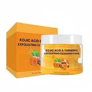 Kojic Acid & Turmeric Cleansing Pads for Face and Body – 30 PCS, Radiance Boosting Cleanser Reducing Dark Spots
