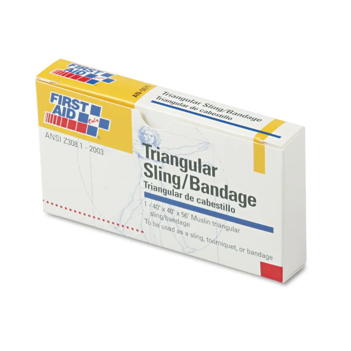Acme United FAOAN5071 First-Aid Refill Pack Triangular Bandages - 40x40x56 in, 10-Pack, Sling & Tourniquet Use, for Hiking & Portable Emergency Kits, Pack Of 10