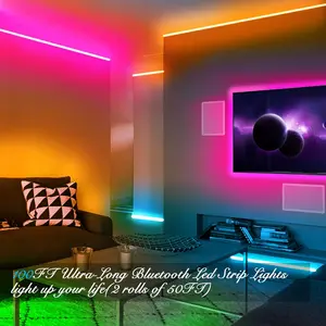 Smart LED Strip Light, DIY Multi-Color Control, Music Sync, Garden Decor, Home Decoration, Bedroom Ambiance, Party Decor, Halloween, Christmas, Dynamic Led Lights, Flexible Ambient Lighting