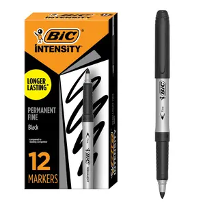 BIC Intensity Permanent Markers, Fine Point, Black, Low Odor, 12-Count BIC Intensity Permanent Markers, Fine Point, Black, Low Odor, 12-Count