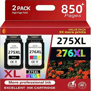 275XL 276XL Ink  Combo Pack Replacement for  275 and 276 Ink cartridges for Pixma TR4720 TS3522 TS3520 TS3720 TS3722 TS3500 TR4722 TR4723 TR4700 High Yield (1Black/1Color)