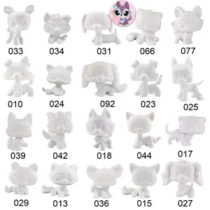 2 PC Mini White Base Shorthair Crouching Sitting Cats Collie Dachshund Cocker Spaniel Dogs Fox Ferret Blank Molds DIY for  Custom Art Set Kids Birthday Xmas Gift