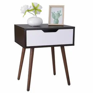 Segawe Wooden End Side Table for Small Spaces Stand Bedroom with Drawer