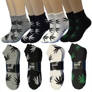 12 Pairs Weed Leaf Ankle Socks for Men & Women - Soft Cotton Blend, Lightweight, Breathable, Flexible, Chic, All Seasons Casual Wear, Sizes 9-11 & 10-13, Multicolor