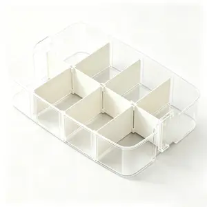 Clear Plastic Tool Organizer with Removable Compartments, Portable Hardware Storage Box for Screws, Nails & Crafts