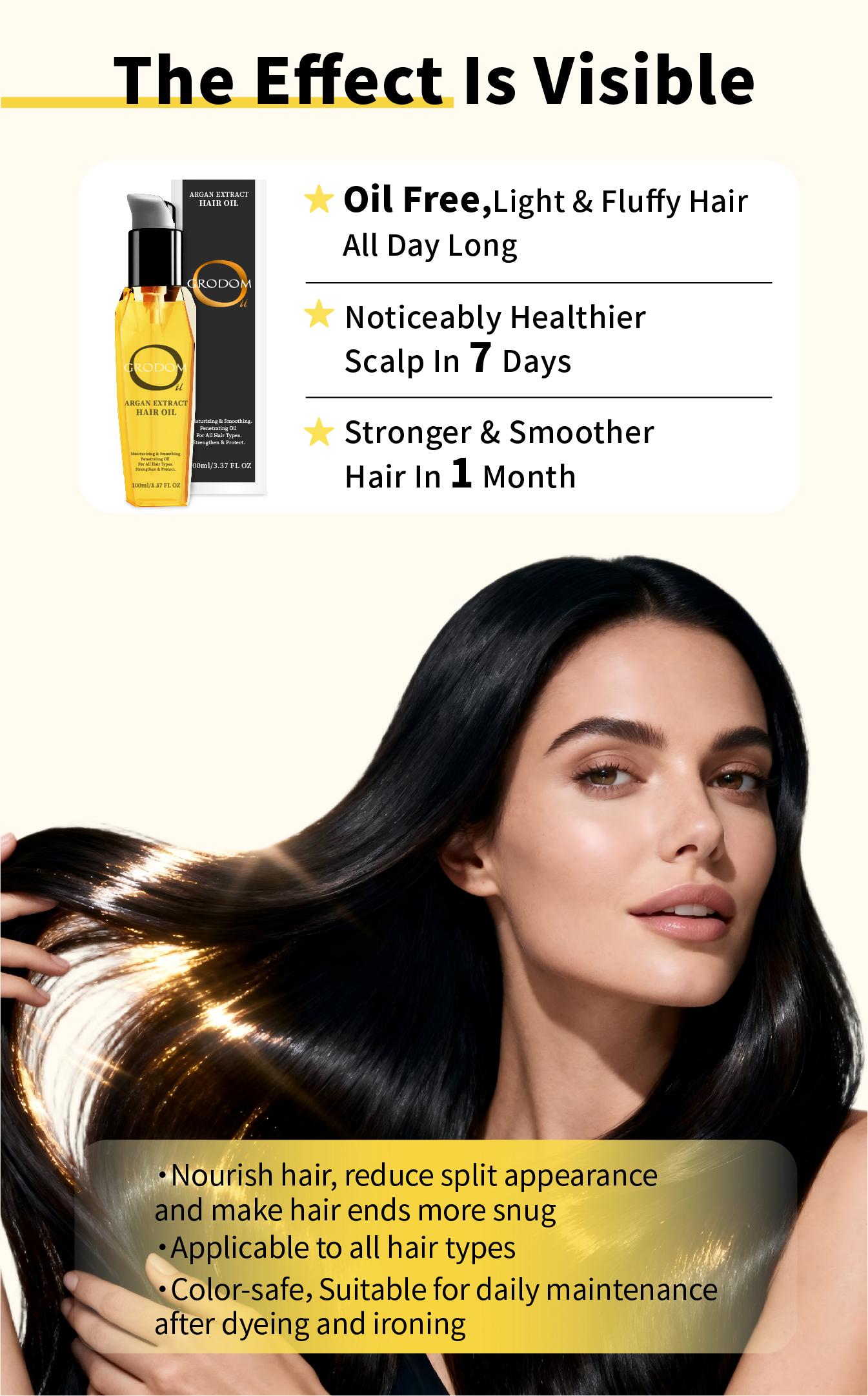 GRODOM Argan & Coconut Hair Oil 100ML – Double Pack. Lightweight, non-greasy serum that repairs dry, frizzy hair for instant smooth shine. Enriched with argan oil and coconut extract to strengthen hair and support fuller, healthier hair. Sulfate-free.
