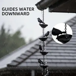 Bird Wind Chime, Bird Rain Chain, Mobile Bird Rain Chain, Garden Outdoor Yard Decor, Iron Art Decoration, Drainage Slot Adapter