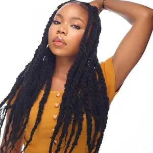 7 Packs Marley Twist Braiding Hair 16 Inch Marley Twist Hair Long Black Marley Hair for Faux Locs Afro Twist Hair Extensions(1B#, 16INCH(pack of 7))