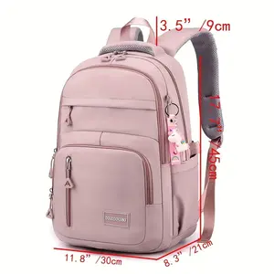 Lightweight Waterproof Business Computer Backpack, Multi-Layer Large Capacity Student School Bag, Travel Essential Leisure Backpack with Pendant