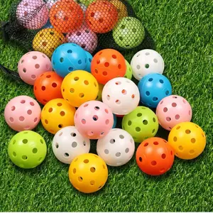 Practice Golf Balls Limited Flight Golf Balls 40mm Hollow Plastic Golf Training Balls Colored Airflow Golf Balls for Swing Practice Driving Range Home Use Indoor 12 Pack