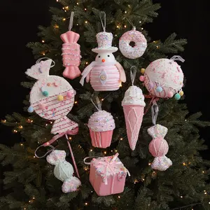 Christmas decorations cute pink cartoon macaroon bubble candy Christmas tree pendant ornaments props Party Decoration