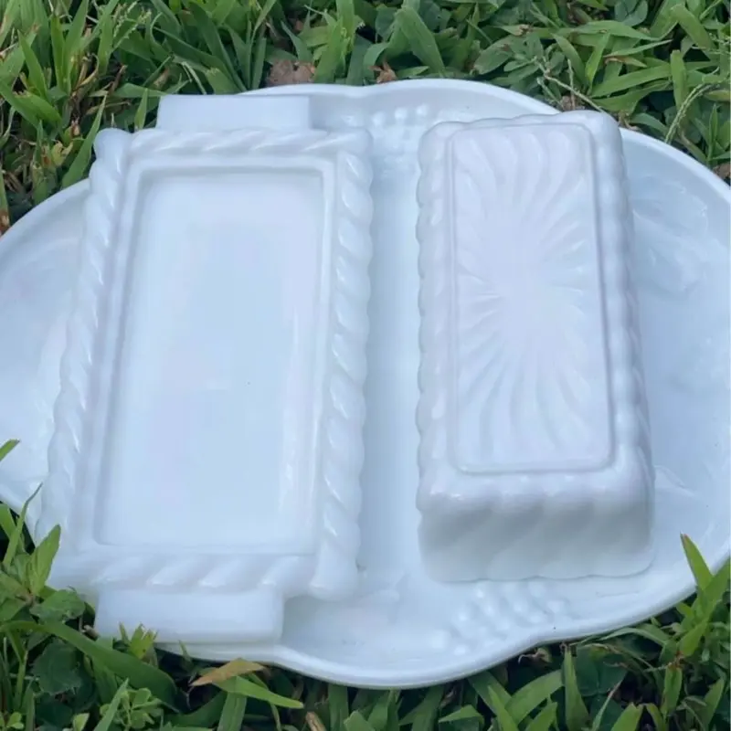 Vintage Indiana Colony White Milk Glass Harvest tea cups, plates, creamer and vine glasses
