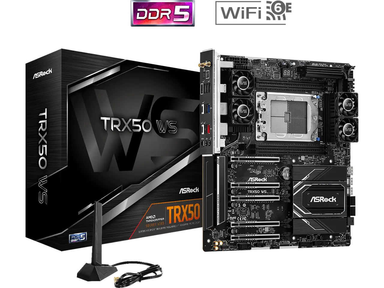 ASRock TRX50 WS Extended ATX  Motherboards supports AMD Ryzen Threadripper PRO 9000/7000 WX-Series, AMD Ryzen Threadripper 9000/7000 Series Processors