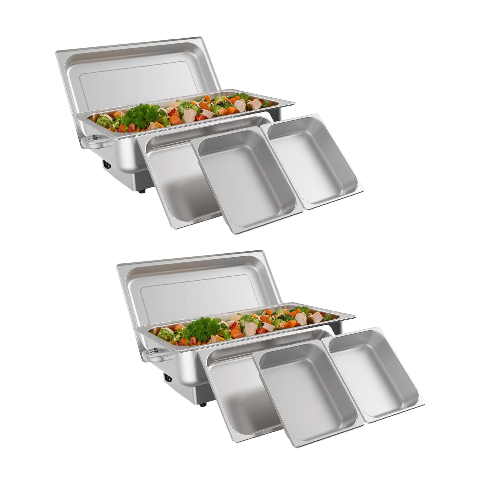 9QT Stainless Steel Electric Chafing Dish Buffet Set - Home & Commercial Large Cap Food Warmer with Digital Display Temperature Control, Portable 9qt Pans Warming Tray for Parties, Catering