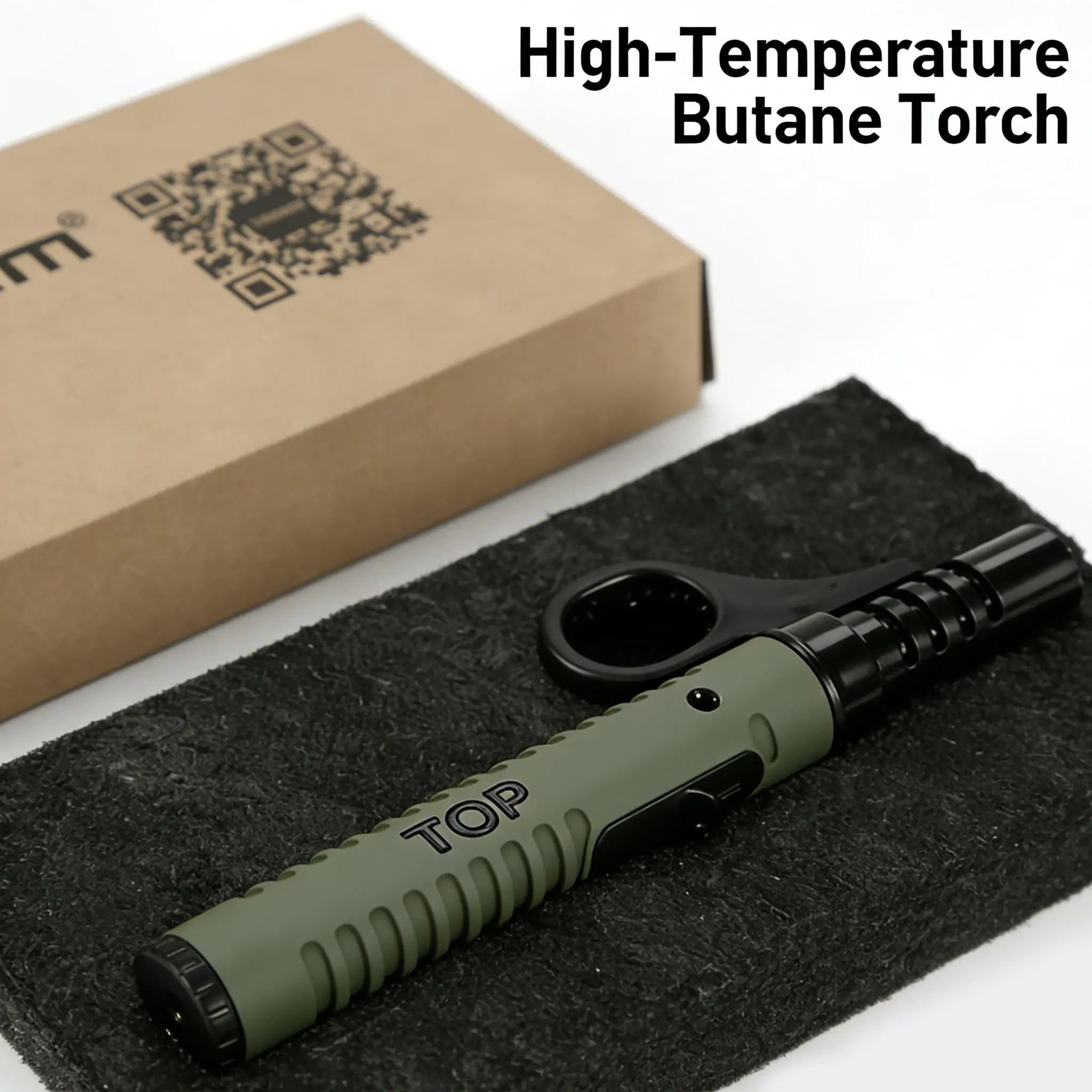 Outdoor Camping Butane Torch Lighter - Heavy-Duty Windproof Igniter with Adjustable Flame, Safety Lock, Compact Grip, 2000°C High-Temp Refillable Survival Gear for BBQ, Bake (Butane Gas Not Included) Portable Functional Tool, Refillable Lighter, Bbq/Bake/