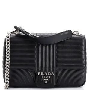 Pre-owned PRADA Leather Shoulder Bags Chain Flap Shoulder Bag Diagramme Quilted Large by Rebag