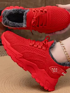 Women's Thick Warm Winter Sports Shoes, Ideal for Running, Comfortable Durable Outdoor Shoes, Running Athletic Shoes, Perfect for Cold Weather Activities