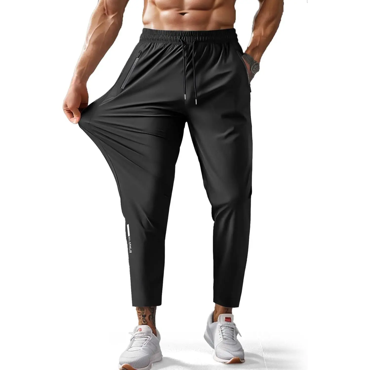 Hidkat Men's Hiking Pants Quick-Dry Lightweight Sweatpants Outdoor Fishing Pants Water Resistant with Zipper Pockets