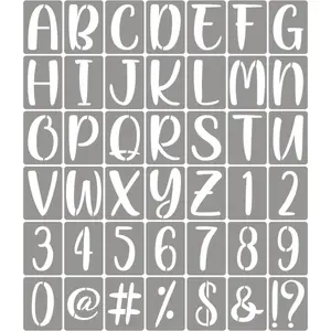 5 Inch Letter Stencils for Painting 42 Pack Alphabet Letter Number Templates with Signs Reusable Plastic Alphabet Stencils for Chalkboard Fabric Rock Wood Crafts Painting