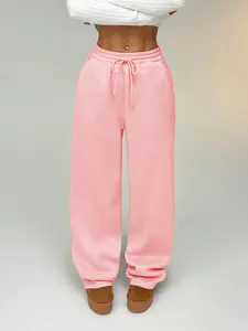 Women's Comfortable Loose-Fitting Athletic Straight-Leg Pants for All Seasons, Basic Casual Knit Minimalist Trousers, Perfect for Everyday Wear