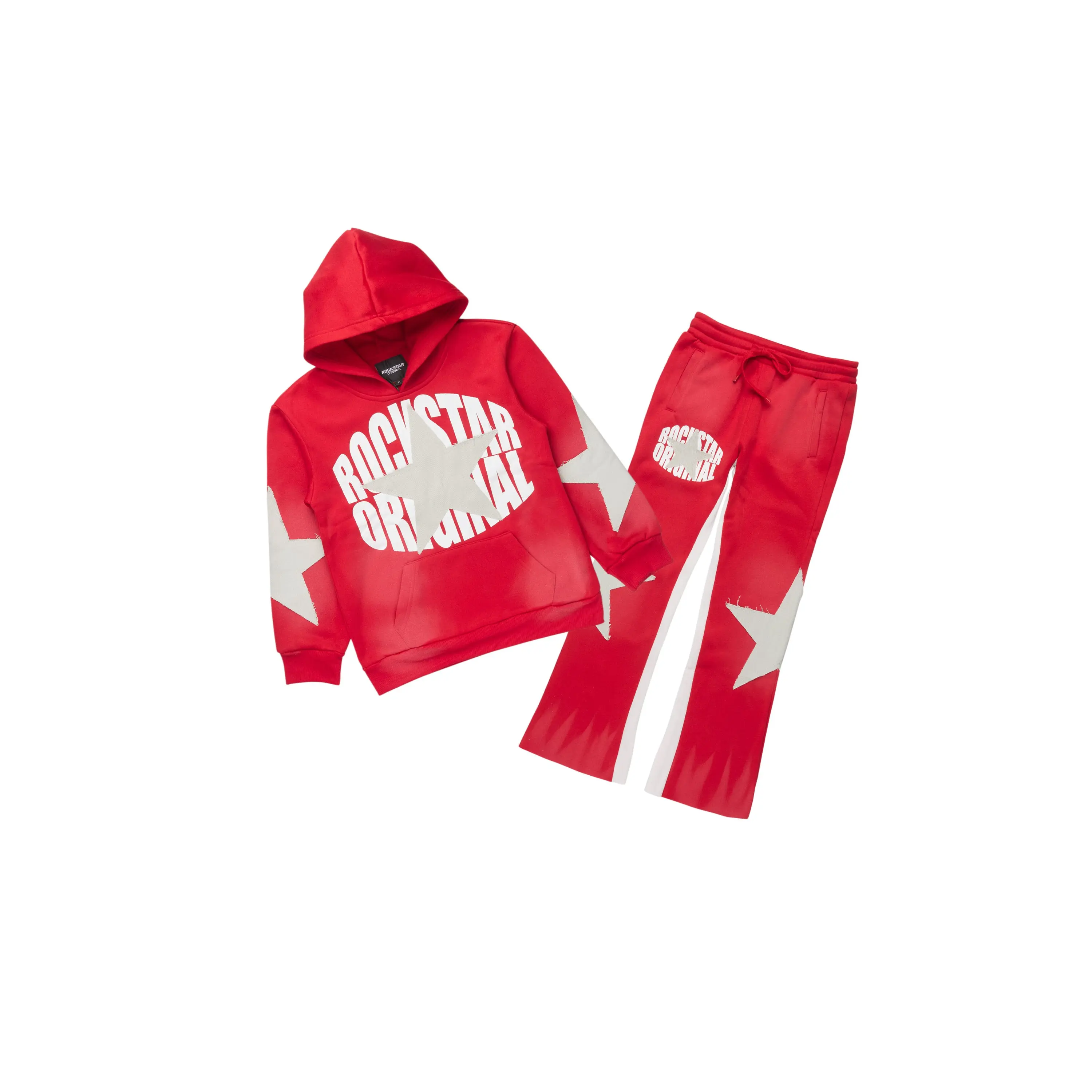 Girls Khaly Red/Heather Grey Track Set