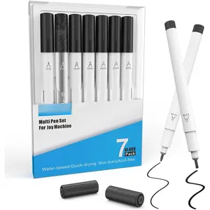 Black Pens Set Compatible with Cricut Joy/Xtra, 7 Pack Variety Pens Include Fine Point Pen,Glitter Gel, Marker, Calligraphy Writing Drawing Pens