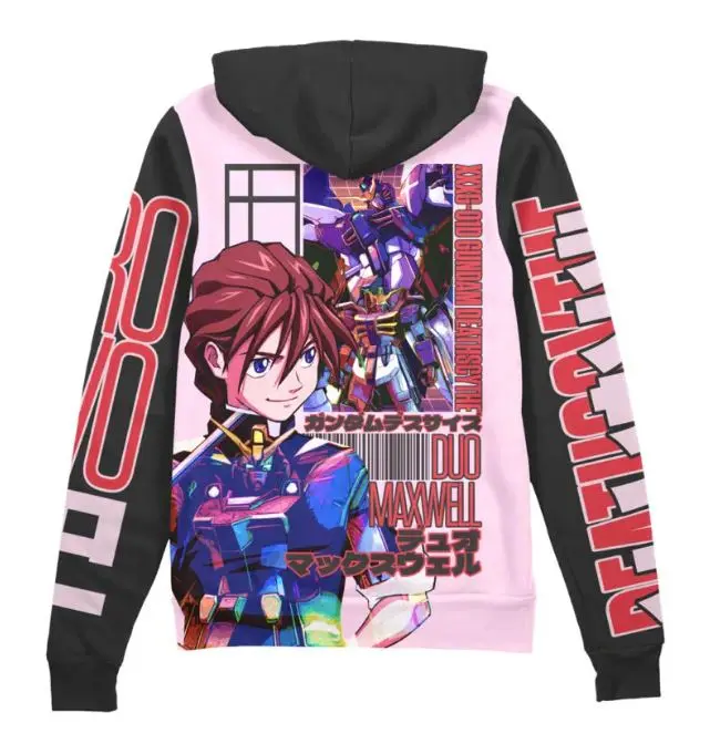 [FREESHIP] Deathscythe x Duo Maxwell Streetwear Zip Hoodie Jacket, Anime fan zip up hoodie, Perfect for Fall & Winter with Fitted Design #anime  #hoodie #jacket #menwear