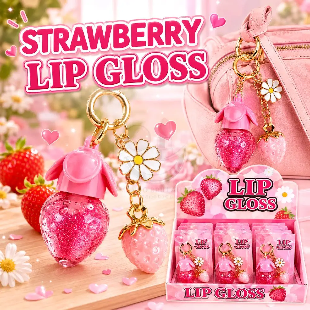 Lip Gloss Strawberry con Llavero