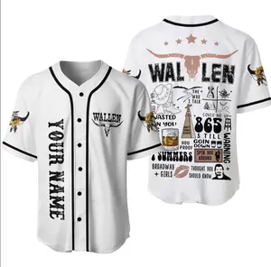 Personalized White Wallen Baseball Jersey Shirt, Unisex Shirt