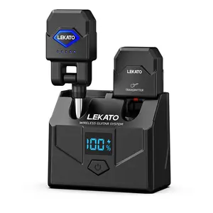 LEKATO WS-200 2.4GHz Wireless Guitar Transmitter & Receiver Set with Charging Case,2.4GHz Uncompressed Signal,15 Hours Battery Life, 4 Channels, Rechargeable 1/4" Plug for Guitar, Bass and Electric Instruments