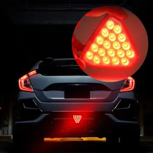Triangle Shaped Car Rear Brake Light, Universal LED Red Warning Strobe Stop Safety Lamp for Motorcycle ATV Truck SUV, DRL Fog Rear Tail Third Brake Light, Car Lighting Accessories