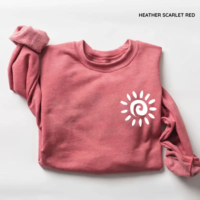 Cute Sun Sweatshirt for Women, Summer Beach Shirt, Full Color Graphic Sweater, Trendy Casual Top, Aesthetic Gift for Girls