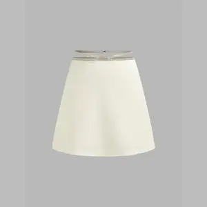 Cider [size 2-10] Satin Mid Rise Rhinestone Chain Mini Skirt SwimWeek