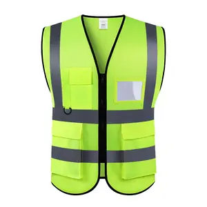 Multi-pocket Reflective Clothing High Visibility Vest with Pockets and Reflective Stripes for Safety Reflectors