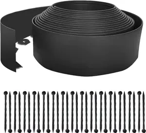 Garden Edging Border,Landscape Edging Border 33 FT with 30 Spikes, No Dig Garden Edging Lawn Border [Extra Tall 4IN High]