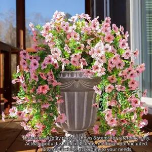 2/4pcs Outdoor Artificial Hydrangea Vines with UV-Resistant Fake Violet Decorative Flowers, Perfect for Hanging Baskets, Garden Porch Decorations, and Indoor Home Décor - Ideal for Weddings & Festivals, All-Season Durable Plastic Flowers