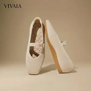 VIVAIA Lightweight Square-Toe Shoes, Adjustable AdaptAll Strap for All Arches, Eco-Friendly Sugarcane Sole,  Wide Feet Friendly Flats (Margot Walker Mary Jane）
